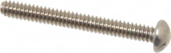 Value Collection - #4-40 UNC, 1" Length Under Head Slotted Drive Machine Screw - Round Head, Grade 18-8 Stainless Steel, Uncoated, Without Washer - Americas Industrial Supply