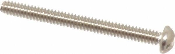Value Collection - #4-40 UNC, 1-1/4" Length Under Head Slotted Drive Machine Screw - Round Head, Grade 18-8 Stainless Steel, Uncoated, Without Washer - Americas Industrial Supply