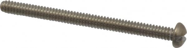 Value Collection - #4-40 UNC, 1-1/2" Length Under Head Slotted Drive Machine Screw - Round Head, Grade 18-8 Stainless Steel, Uncoated, Without Washer - Americas Industrial Supply