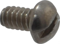 Value Collection - #6-32 UNC, 1/4" Length Under Head Slotted Drive Machine Screw - Round Head, Grade 18-8 Stainless Steel, Uncoated, Without Washer - Americas Industrial Supply