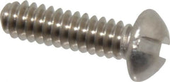 Value Collection - #6-32 UNC, 1/2" Length Under Head Slotted Drive Machine Screw - Round Head, Grade 18-8 Stainless Steel, Uncoated, Without Washer - Americas Industrial Supply