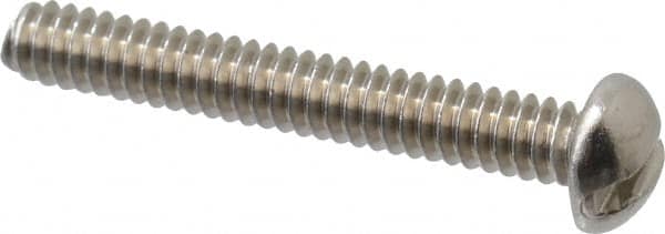 Value Collection - #6-32 UNC, 1" Length Under Head Slotted Drive Machine Screw - Round Head, Grade 18-8 Stainless Steel, Uncoated, Without Washer - Americas Industrial Supply