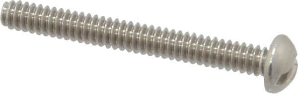 Value Collection - #6-32 UNC, 1-1/4" Length Under Head Slotted Drive Machine Screw - Round Head, Grade 18-8 Stainless Steel, Uncoated, Without Washer - Americas Industrial Supply