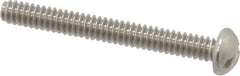 Value Collection - #6-32 UNC, 1-1/4" Length Under Head Slotted Drive Machine Screw - Round Head, Grade 18-8 Stainless Steel, Uncoated, Without Washer - Americas Industrial Supply