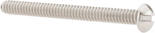 Value Collection - #6-32 UNC, 1-1/2" Length Under Head Slotted Drive Machine Screw - Round Head, Grade 18-8 Stainless Steel, Uncoated, Without Washer - Americas Industrial Supply