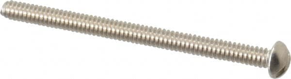 Value Collection - #6-32 UNC, 2" Length Under Head Slotted Drive Machine Screw - Round Head, Grade 18-8 Stainless Steel, Uncoated, Without Washer - Americas Industrial Supply