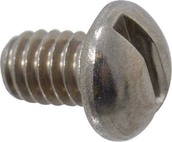 Value Collection - #8-32 UNC, 1/4" Length Under Head Slotted Drive Machine Screw - Round Head, Grade 18-8 Stainless Steel, Uncoated, Without Washer - Americas Industrial Supply