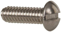 Value Collection - #8-32 UNC, 1/2" Length Under Head Slotted Drive Machine Screw - Round Head, Grade 18-8 Stainless Steel, Uncoated, Without Washer - Americas Industrial Supply