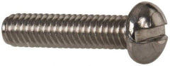 Value Collection - #8-32 UNC, 3/4" Length Under Head Slotted Drive Machine Screw - Round Head, Grade 18-8 Stainless Steel, Uncoated, Without Washer - Americas Industrial Supply