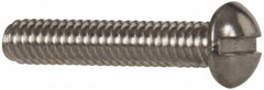 Value Collection - #8-32 UNC, 7/8" Length Under Head Slotted Drive Machine Screw - Round Head, Grade 18-8 Stainless Steel, Uncoated, Without Washer - Americas Industrial Supply