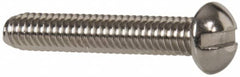 Value Collection - #8-32 UNC, 1" Length Under Head Slotted Drive Machine Screw - Round Head, Grade 18-8 Stainless Steel, Uncoated, Without Washer - Americas Industrial Supply