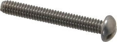 Value Collection - #8-32 UNC, 1-1/4" Length Under Head Slotted Drive Machine Screw - Round Head, Grade 18-8 Stainless Steel, Uncoated, Without Washer - Americas Industrial Supply