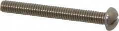 Value Collection - #8-32 UNC, 1-1/2" Length Under Head Slotted Drive Machine Screw - Round Head, Grade 18-8 Stainless Steel, Uncoated, Without Washer - Americas Industrial Supply