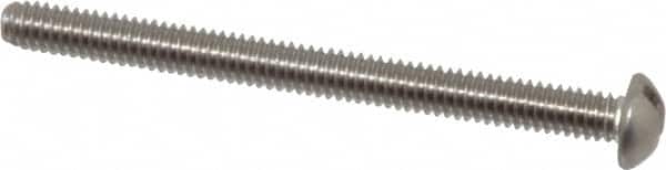 Value Collection - #8-32 UNC, 2" Length Under Head Slotted Drive Machine Screw - Round Head, Grade 18-8 Stainless Steel, Uncoated, Without Washer - Americas Industrial Supply