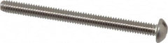 Value Collection - #8-32 UNC, 2" Length Under Head Slotted Drive Machine Screw - Round Head, Grade 18-8 Stainless Steel, Uncoated, Without Washer - Americas Industrial Supply