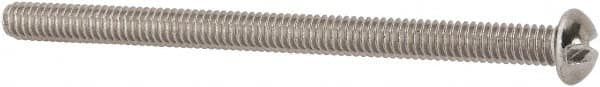 Value Collection - #8-32 UNC, 2-1/2" Length Under Head Slotted Drive Machine Screw - Round Head, Grade 18-8 Stainless Steel, Uncoated, Without Washer - Americas Industrial Supply