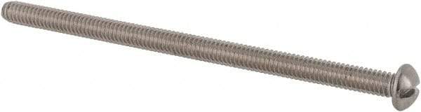 Value Collection - #8-32 UNC, 3" Length Under Head Slotted Drive Machine Screw - Round Head, Grade 18-8 Stainless Steel, Uncoated, Without Washer - Americas Industrial Supply