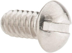 Value Collection - #10-24 UNC, 3/8" Length Under Head Slotted Drive Machine Screw - Round Head, Grade 18-8 Stainless Steel, Uncoated, Without Washer - Americas Industrial Supply