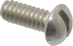 Value Collection - #10-24 UNC, 1/2" Length Under Head Slotted Drive Machine Screw - Round Head, Grade 18-8 Stainless Steel, Uncoated, Without Washer - Americas Industrial Supply