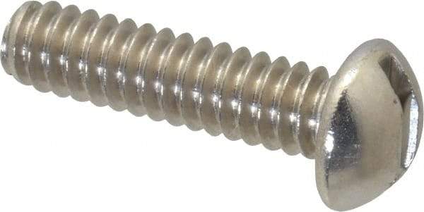 Value Collection - #10-24 UNC, 3/4" Length Under Head Slotted Drive Machine Screw - Round Head, Grade 18-8 Stainless Steel, Uncoated, Without Washer - Americas Industrial Supply