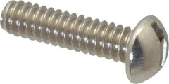 Value Collection - #10-24 UNC, 3/4" Length Under Head Slotted Drive Machine Screw - Round Head, Grade 18-8 Stainless Steel, Uncoated, Without Washer - Americas Industrial Supply