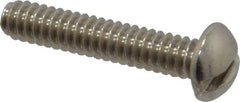 Value Collection - #10-24 UNC, 1" Length Under Head Slotted Drive Machine Screw - Round Head, Grade 18-8 Stainless Steel, Uncoated, Without Washer - Americas Industrial Supply