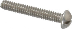 Value Collection - #10-24 UNC, 1-1/4" Length Under Head Slotted Drive Machine Screw - Round Head, Grade 18-8 Stainless Steel, Uncoated, Without Washer - Americas Industrial Supply