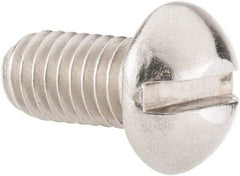 Value Collection - #10-32 UNF, 3/8" Length Under Head Slotted Drive Machine Screw - Round Head, Grade 18-8 Stainless Steel, Uncoated, Without Washer - Americas Industrial Supply