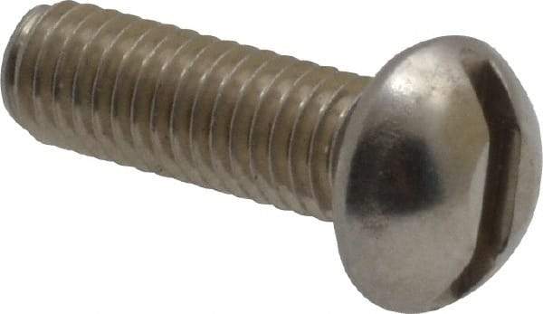 Value Collection - #10-32 UNF, 5/8" Length Under Head Slotted Drive Machine Screw - Round Head, Grade 18-8 Stainless Steel, Uncoated, Without Washer - Americas Industrial Supply