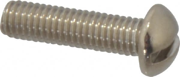 Value Collection - #10-32 UNF, 3/4" Length Under Head Slotted Drive Machine Screw - Round Head, Grade 18-8 Stainless Steel, Uncoated, Without Washer - Americas Industrial Supply