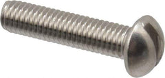Value Collection - #10-32 UNF, 7/8" Length Under Head Slotted Drive Machine Screw - Round Head, Grade 18-8 Stainless Steel, Uncoated, Without Washer - Americas Industrial Supply