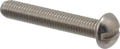 Value Collection - #10-32 UNF, 1-1/4" Length Under Head Slotted Drive Machine Screw - Round Head, Grade 18-8 Stainless Steel, Uncoated, Without Washer - Americas Industrial Supply