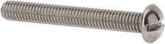 Value Collection - #10-32 UNF, 1-1/2" Length Under Head Slotted Drive Machine Screw - Round Head, Grade 18-8 Stainless Steel, Uncoated, Without Washer - Americas Industrial Supply