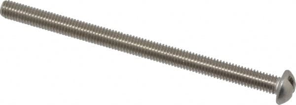 Value Collection - #10-32 UNF, 3" Length Under Head Slotted Drive Machine Screw - Round Head, Grade 18-8 Stainless Steel, Uncoated, Without Washer - Americas Industrial Supply
