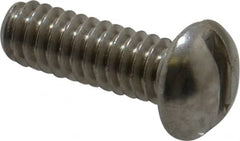 Value Collection - 1/4-20 UNC, 3/4" Length Under Head Slotted Drive Machine Screw - Round Head, Grade 18-8 Stainless Steel, Without Washer - Americas Industrial Supply