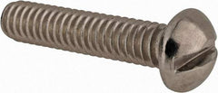 Value Collection - 1/4-20 UNC, 1-1/4" Length Under Head Slotted Drive Machine Screw - Round Head, Grade 18-8 Stainless Steel, Uncoated, Without Washer - Americas Industrial Supply