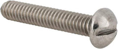 Value Collection - 1/4-20 UNC, 1-1/2" Length Under Head Slotted Drive Machine Screw - Round Head, Grade 18-8 Stainless Steel, Uncoated, Without Washer - Americas Industrial Supply
