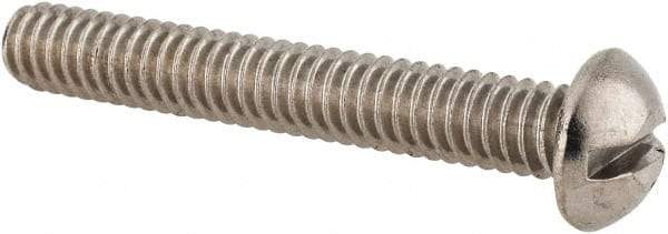 Value Collection - 1/4-20 UNC, 1-3/4" Length Under Head Slotted Drive Machine Screw - Round Head, Grade 18-8 Stainless Steel, Uncoated, Without Washer - Americas Industrial Supply