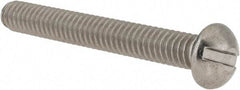 Value Collection - 1/4-20 UNC, 2" Length Under Head Slotted Drive Machine Screw - Round Head, Grade 18-8 Stainless Steel, Uncoated, Without Washer - Americas Industrial Supply