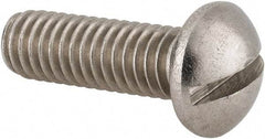 Value Collection - 5/16-18 UNC, 1" Length Under Head Slotted Drive Machine Screw - Round Head, Grade 18-8 Stainless Steel, Uncoated, Without Washer - Americas Industrial Supply