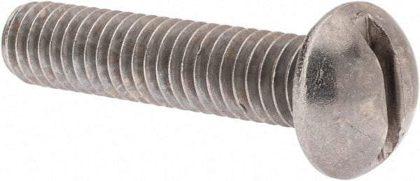 Value Collection - 5/16-18 UNC, 1-1/2" Length Under Head Slotted Drive Machine Screw - Round Head, Grade 18-8 Stainless Steel, Uncoated, Without Washer - Americas Industrial Supply