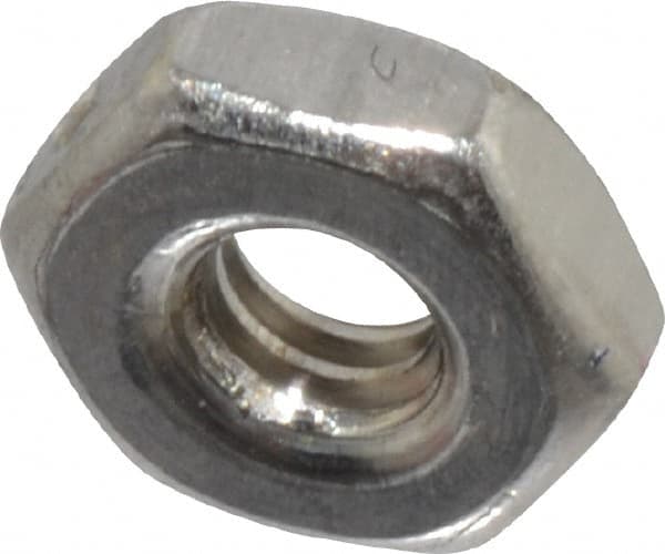 Value Collection - #2-56 UNC Stainless Steel Right Hand Machine Screw Hex Nut - 3/16" Across Flats, 1/16" High, Uncoated - Americas Industrial Supply