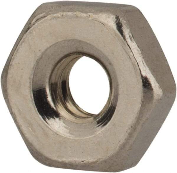 Value Collection - #4-40 UNC Stainless Steel Right Hand Machine Screw Hex Nut - 1/4" Across Flats, 3/32" High, Uncoated - Americas Industrial Supply