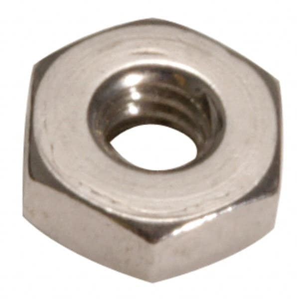 Made in USA - #4-40 UN Steel Right Hand Machine Screw Hex Nut - 1/4" Across Flats, 0.098" High, Cadmium-Plated Finish - Americas Industrial Supply