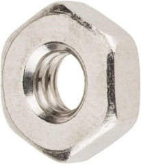 Value Collection - #8-32 UNC Stainless Steel Right Hand Machine Screw Hex Nut - 11/32" Across Flats, 1/8" High, Uncoated - Americas Industrial Supply