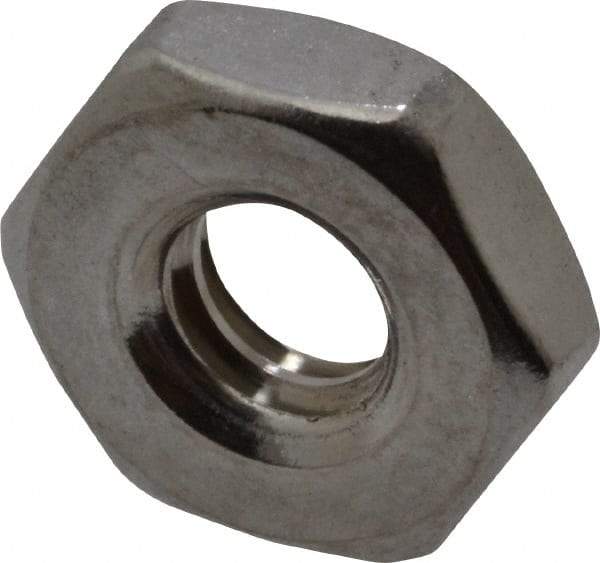 Value Collection - #10-24 UNC Stainless Steel Right Hand Machine Screw Hex Nut - 3/8" Across Flats, 1/8" High, Uncoated - Americas Industrial Supply