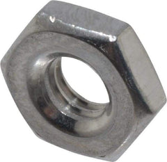 Value Collection - #10-32 UNF Stainless Steel Right Hand Machine Screw Hex Nut - 3/8" Across Flats, 1/8" High, Uncoated - Americas Industrial Supply