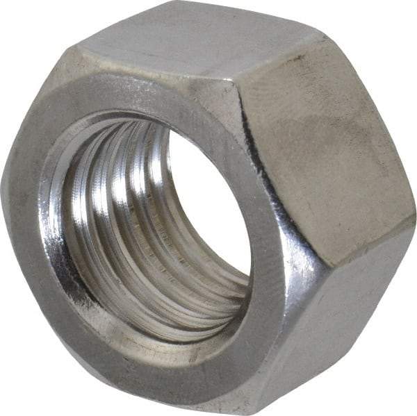 Value Collection - 7/8-9 UNC Stainless Steel Right Hand Hex Nut - 1-5/16" Across Flats, 3/4" High, Uncoated - Americas Industrial Supply