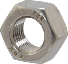 Value Collection - 7/16-20 UNF Stainless Steel Right Hand Hex Nut - 11/16" Across Flats, 3/8" High, Uncoated - Americas Industrial Supply