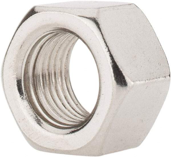 Value Collection - 1/2-20 UNF Stainless Steel Right Hand Hex Nut - 3/4" Across Flats, 7/16" High, Uncoated - Americas Industrial Supply